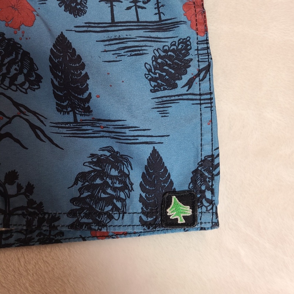 Hippy Tree Men's Shorts Size 30 Beach Drawstring Pocket Stretch Nature Print - Picture 2 of 14